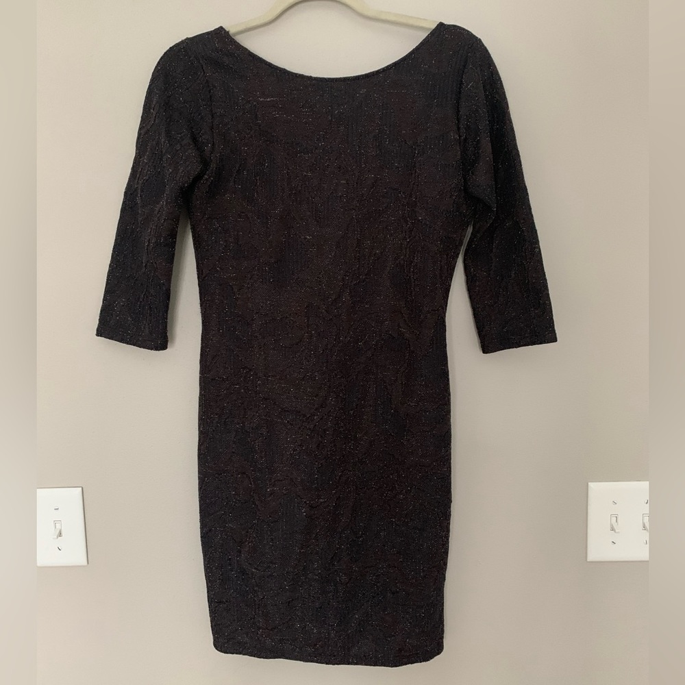 Zara low back, dark gray sparkly dress. Size M.